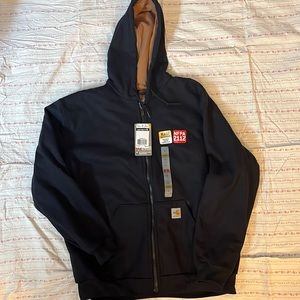 NWT Carhartt FR Heavyweight Zip Front Sweatshirt size L. Navy